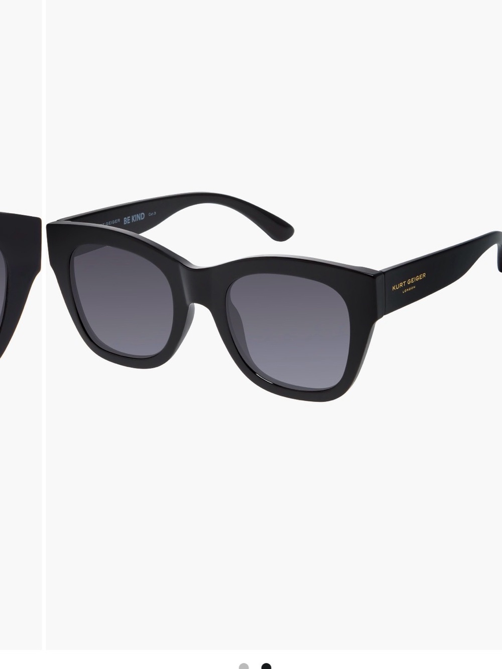 Kurt Geiger Oversized Black Cat-Eye Sunglasses 9033 NEW